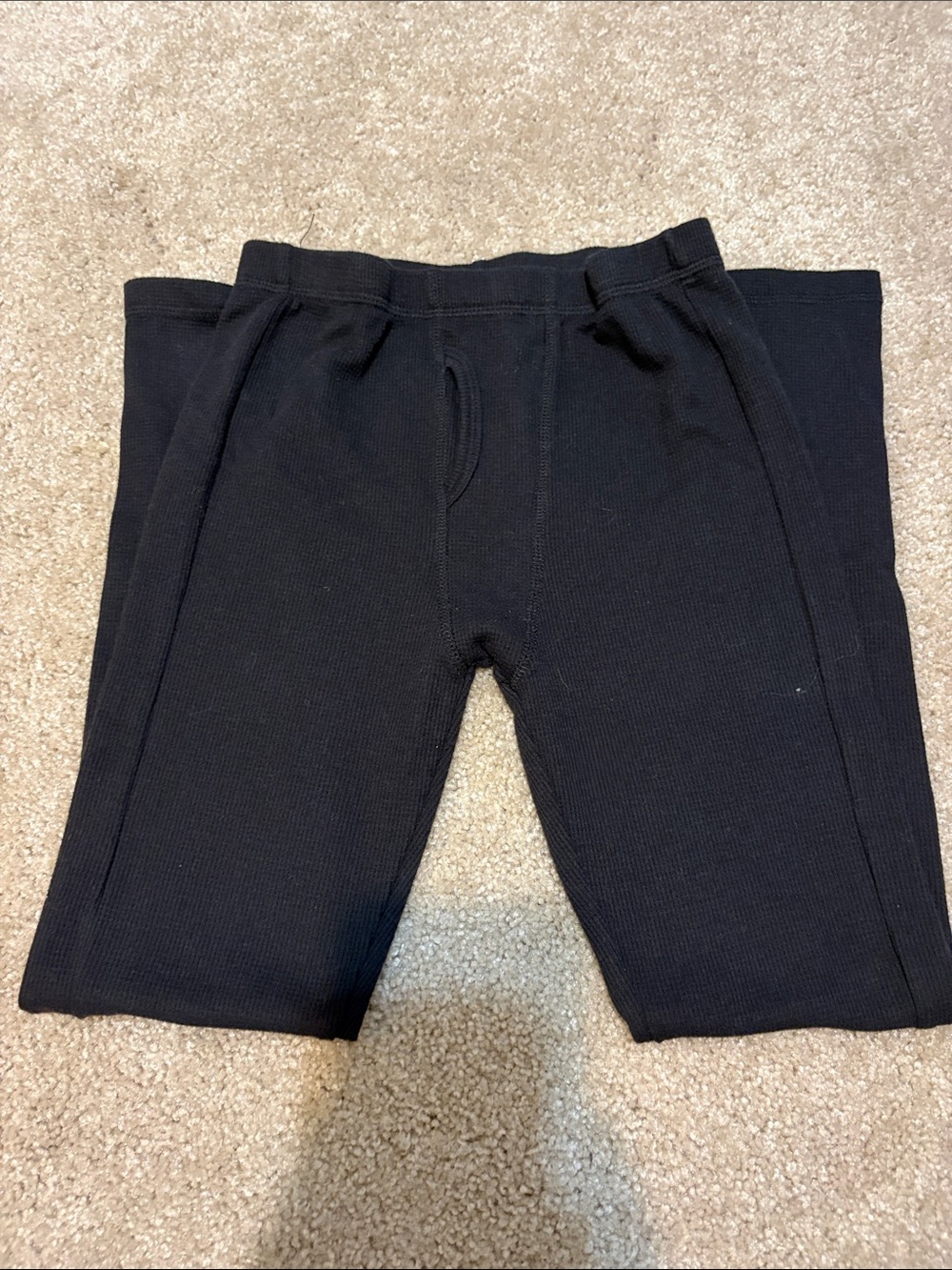 Cuddl duds thermal Kids Black Ribbed Knit Bottoms